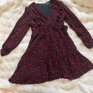 Express Red and Black Floral Kids Dress